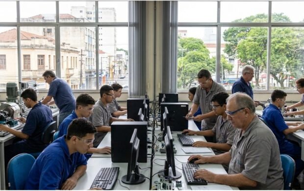 Sala de aula de curso técnico gratuito em Itapetininga