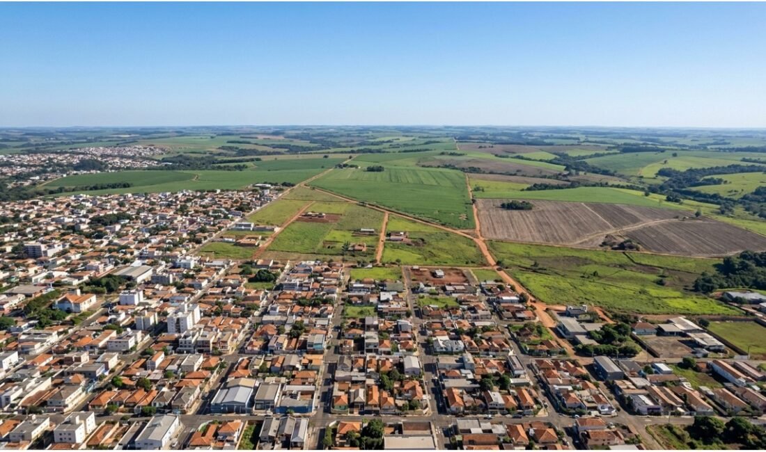 Vista aérea da cidade de Itapetininga no interior de São Paulo destacando sua extensão territorial